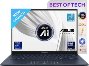 ASUS Zenbook 14, Intel Core Ultra 5 Series 2, 16GB RAM, 1TB SSD, 3K OLED 14", Touchscreen, Win 11, Office Home 2024, Ponder Blue, 1.28kg, UX3405CA-PZ162WS, Intel Arc iGPU, M365 Basic (1Year)* Laptop