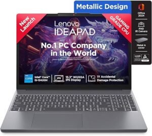 Lenovo IdeaPad Slim 3 13th Gen Intel Core i5-13420H 15.3"(38.8cm) WUXGA IPS Laptop(16GB RAM/512GB SSD/Win 11/Office Home 2024/Backlit/1Yr ADP Free/Top Metal Cover & IR Camera/Grey/1.6Kg), 83K100CGIN